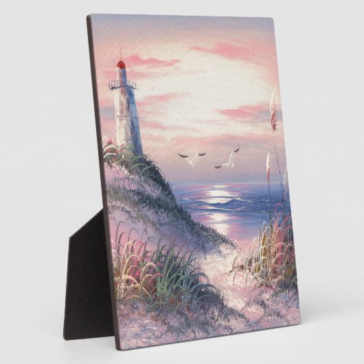 夜明け絵画の灯台の フォトプラーク (側面)