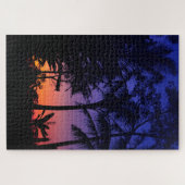 夜明け1014ピースの休憩にココナッツの木 ジグソーパズル (横)