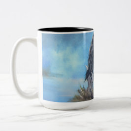 "夜明け"の野生の馬のコーヒー・マグで生まれて下さい ツートーンマグカップ