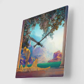 夜明け、1922年マックスフィールド・パリシュ スクエア壁時計 (傾斜)