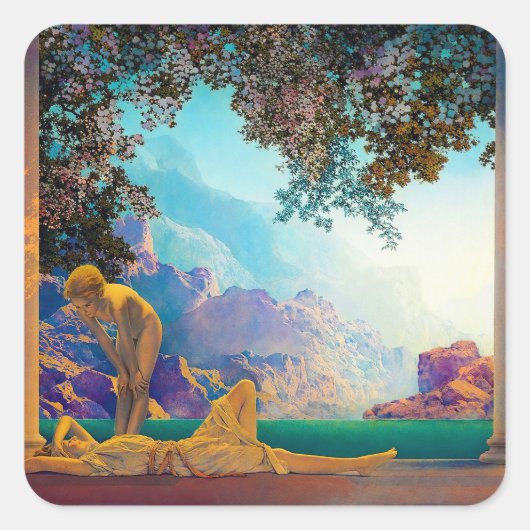 夜明け、1922年Maxfield Parrish スクエアシール (正面)