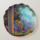 夜明け、1922年Maxfield Parrish ラウンドクッション (裏面)