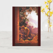 夜明け、Maxfield Parrish カード (黄色い花)