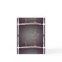 夜明けNotecardに冬の木