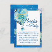 夜星が熱気球の本をベビー エンクロージャーカード (正面/裏面)