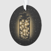 夜星を持つホタルの白熱［赤熱］光を放つな瓶 オーナメント (正面)