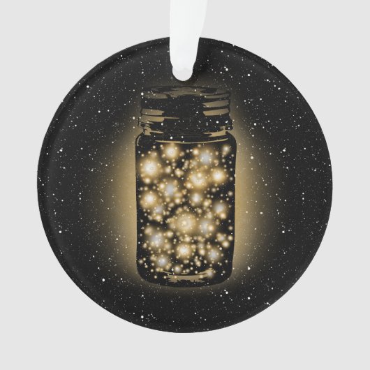 夜星を持つホタルの白熱［赤熱］光を放つな瓶 オーナメント (正面)