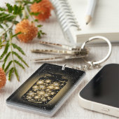 夜星を持つホタルの白熱［赤熱］光を放つな瓶 キーホルダー (正面右)