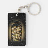 夜星を持つホタルの白熱［赤熱］光を放つな瓶 キーホルダー (裏面)