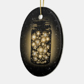 夜星を持つホタルの白熱［赤熱］光を放つな瓶 セラミックオーナメント (左)