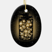 夜星を持つホタルの白熱［赤熱］光を放つな瓶 セラミックオーナメント (裏面)