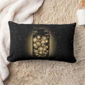 夜星を持つホタルの白熱［赤熱］光を放つな瓶 ランバークッション (ブランケット)