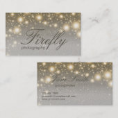 夜星を持つ銀および金ゴールドの白熱ホタル 名刺 (正面/裏面)