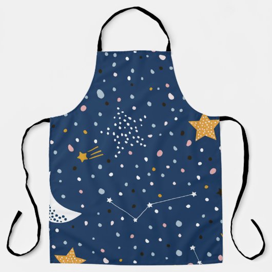 夜星空に縫い目のない子どもじみた模様。C エプロン (正面)