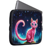 夜星空の谷の可愛いファンタジーピンクの動物 ラップトップスリーブ (正面右)