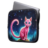 夜星空の谷の可愛いファンタジーピンクの動物 ラップトップスリーブ (正面左)