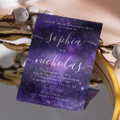夜星。紫の宇宙スクリプト婚約パーティ 招待状