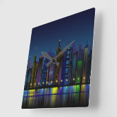 夜時計時計 スクエア壁時計 (傾斜)