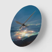 夜景あそ夜雲日本熊本 ラウンド壁時計 (傾斜)