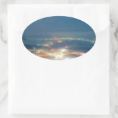 夜景あそ夜雲日本熊本 楕円形シール (バッグ)