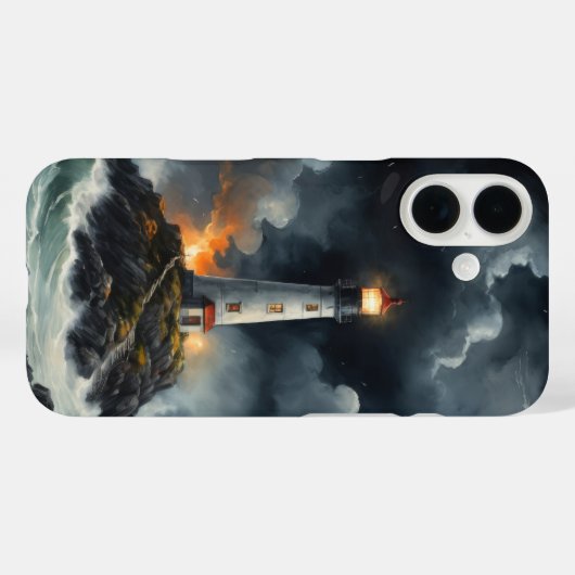 夜景の海の覆いの灯台 Case-Mate iPhoneケース (裏面 (横))