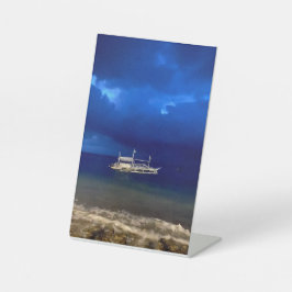 夜景の海景ポスター 台座サイン