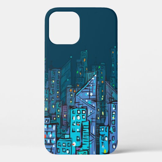 夜景の背景。手描きの挿絵 Case-Mate iPhoneケース (裏面)