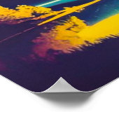 夜景ファンシースターズスパイラルレトロ絵画ズ ポスター (角)