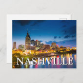 夜景 |テネシー州，ナッシュビル ポストカード (正面/裏面)