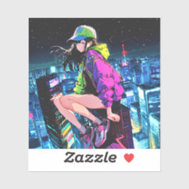 夜景JKのシール Seal｜寿司娘 GenerativeAI シール