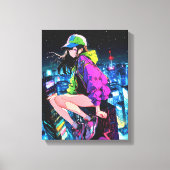 夜景JKアートパネル｜寿司娘 Art Paneel GenerativeAI キャンバスプリント (正面)