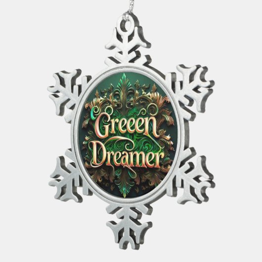 「夜更けの夢を追いかける」 スノーフレークピューターオーナメント (右)