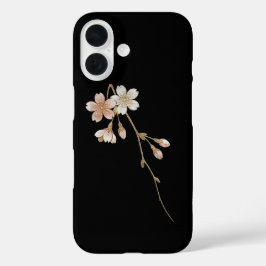 夜桜エレガンス: ゴールデン桜と真夜中のブラック iPhone 16ケース