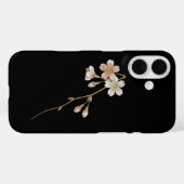夜桜エレガンス: ゴールデン桜と真夜中のブラック Case-Mate iPhoneケース (裏面 (横))