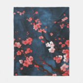夜桜 フリースブランケット (正面)