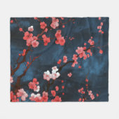 夜桜 フリースブランケット (正面(横))
