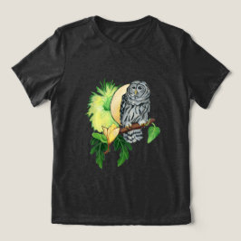 夜梟と月 トライブレンドTシャツ