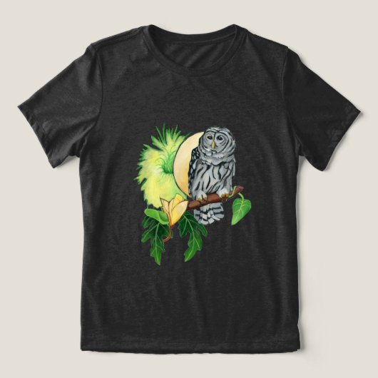 夜梟と月 トライブレンドTシャツ (デザイン正面)