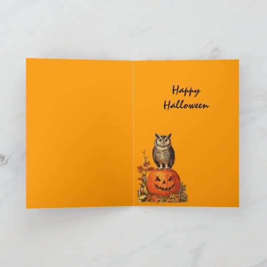 夜梟の満月と星空の夜 カード (内部)