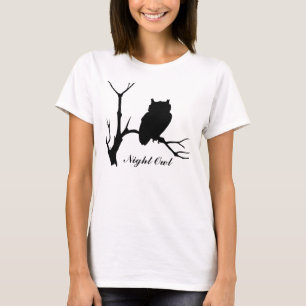 夜梟:フクロウシルエットTシャツ Tシャツ