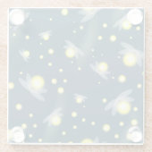 夜模様白熱［赤熱］光を放つのホタル ガラスコースター (裏面)