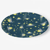 夜模様白熱［赤熱］光を放つのホタル ペーパープレート (アングル)