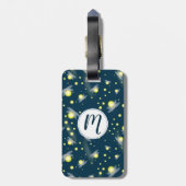 夜模様白熱［赤熱］光を放つのホタル ラゲッジタグ (裏面縦)