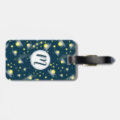 夜模様白熱［赤熱］光を放つのホタル ラゲッジタグ (裏面横)