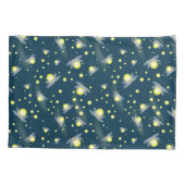 夜模様白熱［赤熱］光を放つのホタル 枕カバー (裏面)