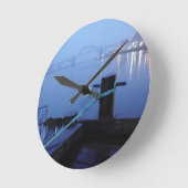 夜橋 ラウンド壁時計 (傾斜)