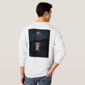 夜海と満月の長袖Tシャツ。 Tシャツ (裏面フル)