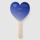 夜淡い色のの青でハート状の青い鳥 ハンドファン (裏面)