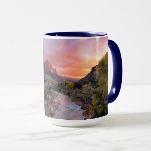 夜番の夕日 マグカップ (正面右)