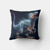 夜白熱［赤熱］光を放つの神秘的な環境の恐竜 クッション (裏面)